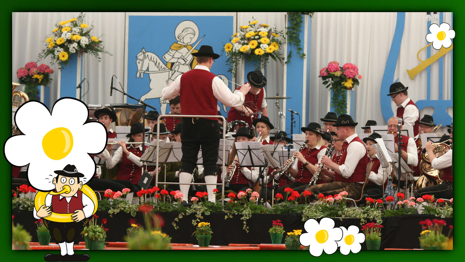 Die Trachtenkapelle Oberteuringen auf der Blütenfestbühne